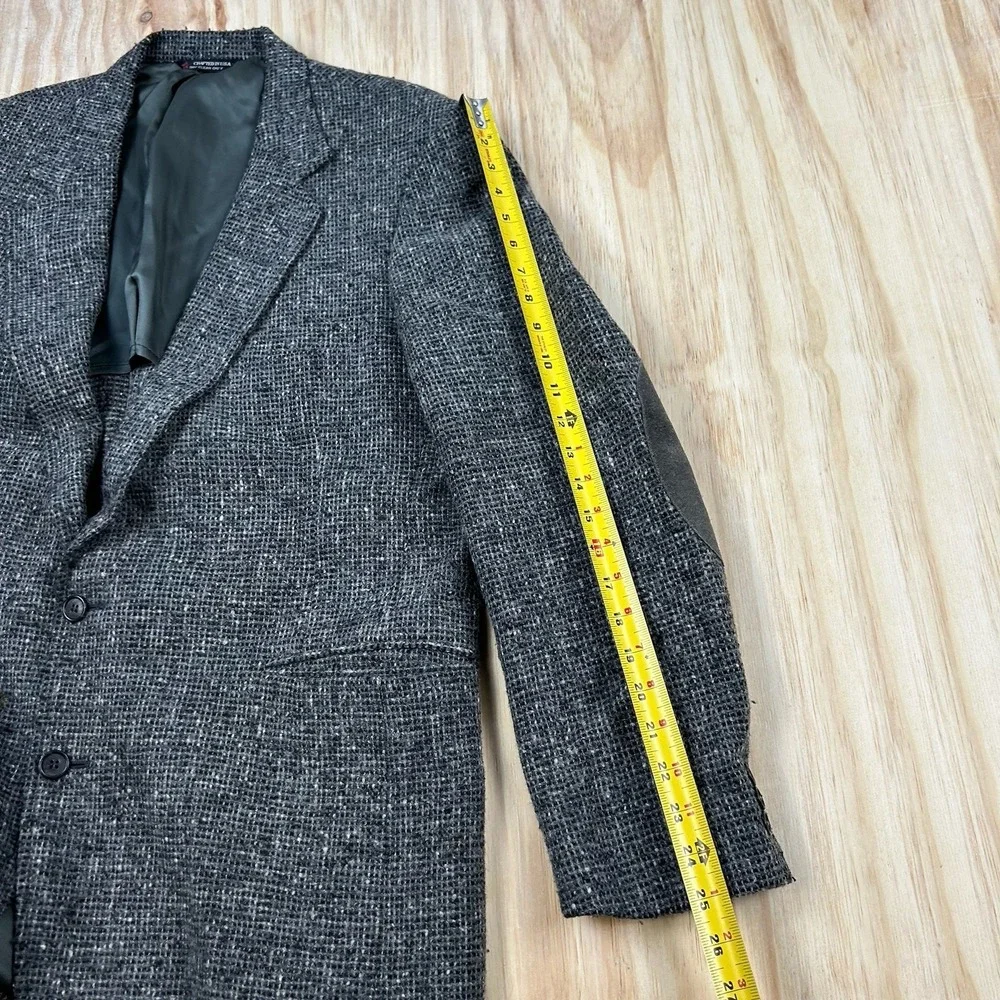 Vintage Woolrich Blazer Men's 44 R Wool Tweed Elbow Patch USA‎ Gray